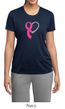 Breast Cancer Awareness Ladies Shirt Ribbon Heart Moisture Wicking Tee