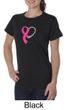 Breast Cancer Awareness Ladies Shirt Ribbon Heart Organic Tee T-Shirt