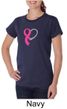 Breast Cancer Awareness Ladies Shirt Ribbon Heart Organic Tee T-Shirt