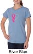 Breast Cancer Awareness Ladies Shirt Ribbon Heart Organic Tee T-Shirt
