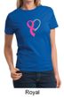 Breast Cancer Awareness Ladies Shirt Ribbon Heart Tee T-Shirt