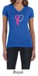 Breast Cancer Awareness Ladies Shirt Ribbon Heart V-neck Tee T-Shirt