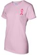 Breast Cancer Awareness Ladies T-shirt Embroidered Ribbon Pink Tee