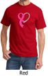 Breast Cancer Awareness Mens Shirt Heart Ribbon Tee T-Shirt