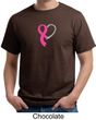 Breast Cancer Awareness Mens Shirt Ribbon Heart Organic Tee T-Shirt