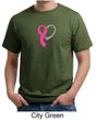 Breast Cancer Awareness Mens Shirt Ribbon Heart Organic Tee T-Shirt