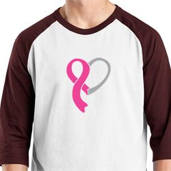 Breast Cancer Awareness Mens Shirt Ribbon Heart Raglan Tee T-Shirt Breast Cancer Awareness Mens Shirt Ribbon Heart Raglan Tee T-Shirt