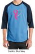 Breast Cancer Awareness Mens Shirt Ribbon Heart Raglan Tee T-Shirt