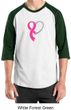 Breast Cancer Awareness Mens Shirt Ribbon Heart Raglan Tee T-Shirt