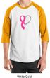 Breast Cancer Awareness Mens Shirt Ribbon Heart Raglan Tee T-Shirt