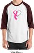 Breast Cancer Awareness Mens Shirt Ribbon Heart Raglan Tee T-Shirt