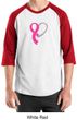 Breast Cancer Awareness Mens Shirt Ribbon Heart Raglan Tee T-Shirt