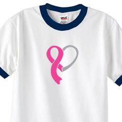 Breast Cancer Awareness Mens Shirt Ribbon Heart Ringer Tee T-Shirt Breast Cancer Awareness Mens Shirt Ribbon Heart Ringer Tee T-Shirt
