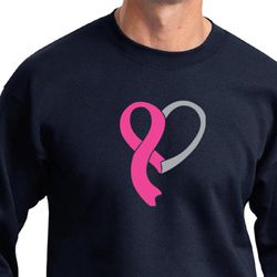 Breast Cancer Awareness Mens Sweatshirt Ribbon Heart Sweat Shirt Breast Cancer Awareness Mens Sweatshirt Ribbon Heart Sweat Shirt