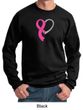 Breast Cancer Awareness Mens Sweatshirt Ribbon Heart Sweat Shirt