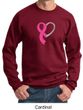 Breast Cancer Awareness Mens Sweatshirt Ribbon Heart Sweat Shirt