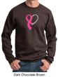 Breast Cancer Awareness Mens Sweatshirt Ribbon Heart Sweat Shirt