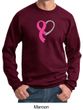 Breast Cancer Awareness Mens Sweatshirt Ribbon Heart Sweat Shirt