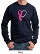 Breast Cancer Awareness Mens Sweatshirt Ribbon Heart Sweat Shirt