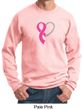 Breast Cancer Awareness Mens Sweatshirt Ribbon Heart Sweat Shirt