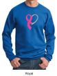 Breast Cancer Awareness Mens Sweatshirt Ribbon Heart Sweat Shirt