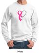 Breast Cancer Awareness Mens Sweatshirt Ribbon Heart Sweat Shirt