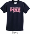 Breast Cancer Awareness My Team Wears Pink For a Cure Kids Shirt