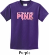 Breast Cancer Awareness My Team Wears Pink For a Cure Kids Shirt
