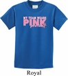 Breast Cancer Awareness My Team Wears Pink For a Cure Kids Shirt