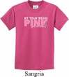 Breast Cancer Awareness My Team Wears Pink For a Cure Kids Shirt