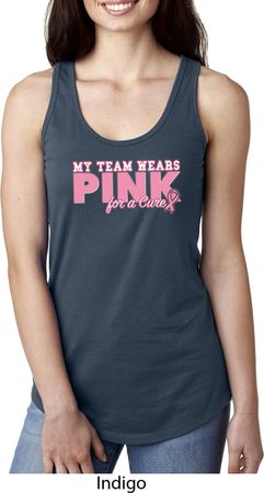 Breast Cancer Awareness My Team Wears Pink Ladies Ideal Tank Top