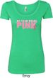 Breast Cancer Awareness My Team Wears Pink Ladies Scoop Neck Shirt