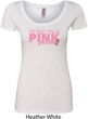 Breast Cancer Awareness My Team Wears Pink Ladies Scoop Neck Shirt