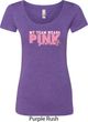 Breast Cancer Awareness My Team Wears Pink Ladies Scoop Neck Shirt