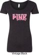 Breast Cancer Awareness My Team Wears Pink Ladies Scoop Neck Shirt