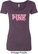 Breast Cancer Awareness My Team Wears Pink Ladies Scoop Neck Shirt