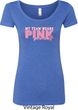 Breast Cancer Awareness My Team Wears Pink Ladies Scoop Neck Shirt