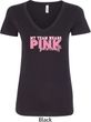 Breast Cancer Awareness My Team Wears Pink Ladies V-Neck Shirt
