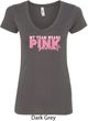 Breast Cancer Awareness My Team Wears Pink Ladies V-Neck Shirt