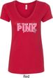 Breast Cancer Awareness My Team Wears Pink Ladies V-Neck Shirt