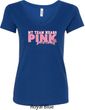 Breast Cancer Awareness My Team Wears Pink Ladies V-Neck Shirt