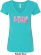 Breast Cancer Awareness My Team Wears Pink Ladies V-Neck Shirt