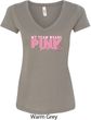 Breast Cancer Awareness My Team Wears Pink Ladies V-Neck Shirt