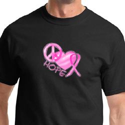 Breast Cancer Awareness Peace Love Hope Mens Shirts