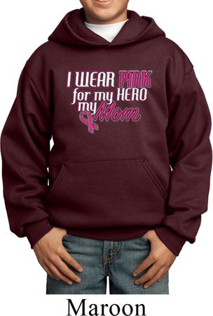 Breast Cancer Awareness Pink for My Hero Kids Hoody