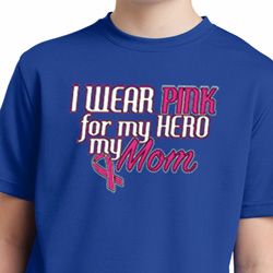 Breast Cancer Awareness Pink for My Hero Kids Moisture Wicking Shirt