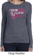 Breast Cancer Awareness Pink for My Hero Ladies Long Sleeve Shirt