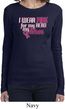 Breast Cancer Awareness Pink for My Hero Ladies Long Sleeve Shirt