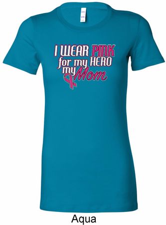 Breast Cancer Awareness Pink for My Hero Ladies Longer Length Shirt