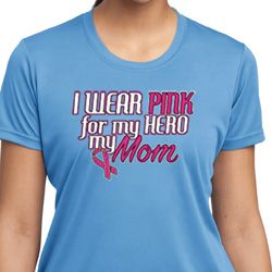 Breast Cancer Awareness Pink for My Hero Ladies Moisture Wicking Shirt